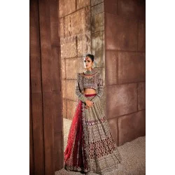 Barn Red Nerine Lehenga