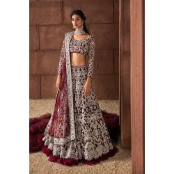 Chocolate Cosmos Nerine Lehenga