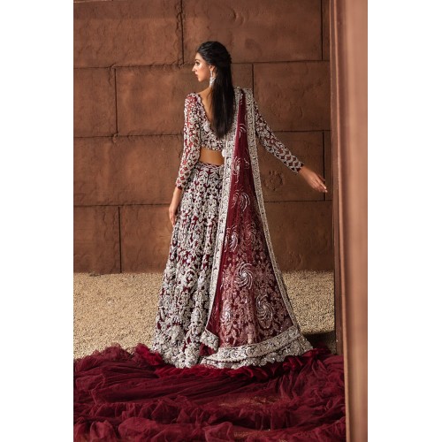 Chocolate Cosmos Nerine Lehenga