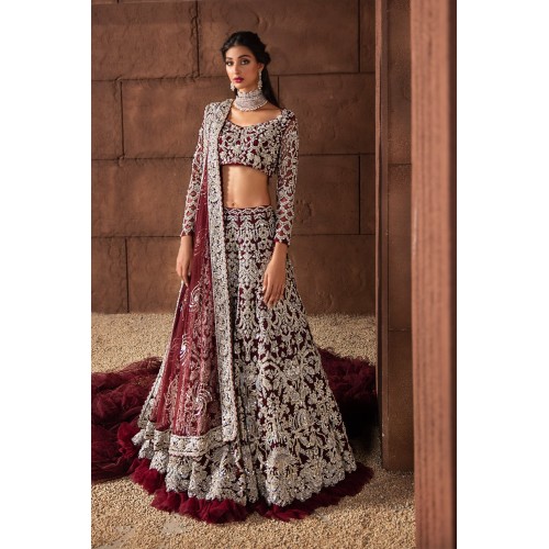Chocolate Cosmos Nerine Lehenga