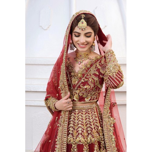 Crimson Nerine Lehenga