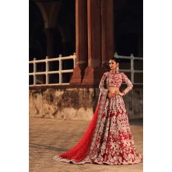 Pantone Red Nerine Lehenga