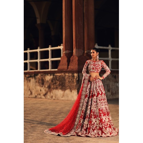 Pantone Red Nerine Lehenga Pantone Red Nerine Lehenga