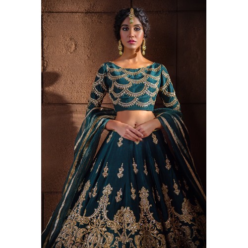 Midnight Green Nerine Lehenga Midnight Green Nerine Lehenga