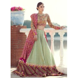 Turquoise Green Flora Lehenga