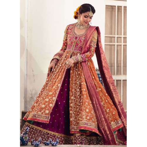 Orange Purple Flora Lehenga Orange Purple Flora Lehenga