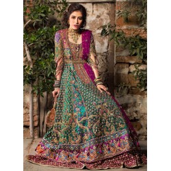 Green Purple Flora Gown