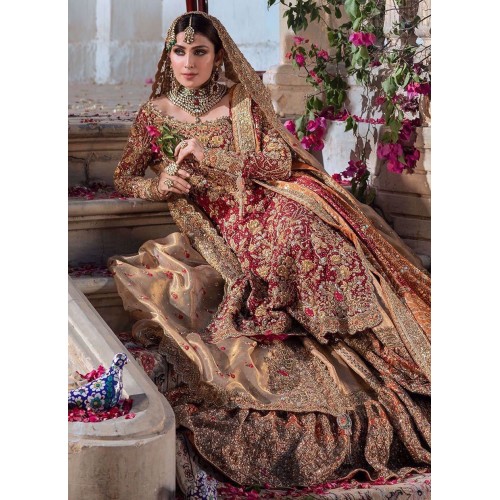 Deep Carmine Flora Gharara