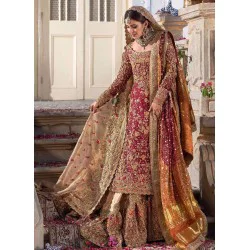 Deep Carmine Flora Gharara