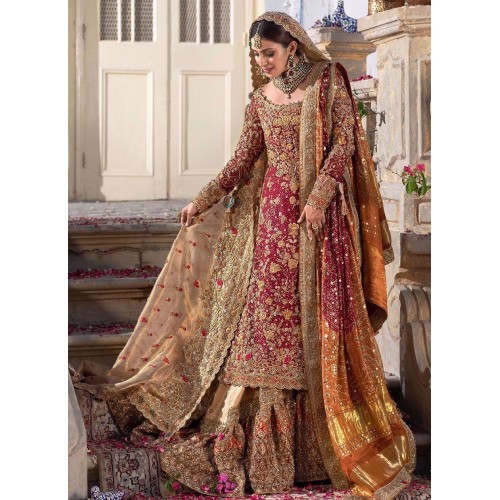 Deep Carmine Flora Gharara