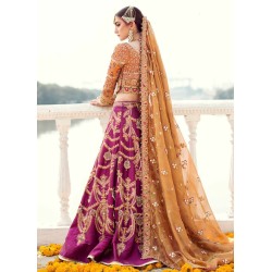 Orange Purple Flora Lehenga Choli