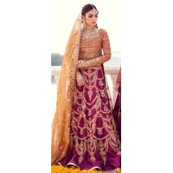 Orange Purple Flora Lehenga Choli