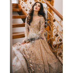 Champagne Flora Overlay Gown