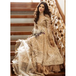 Champagne Flora Overlay Gown