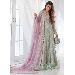 Middle Blue Green Flora Gown
