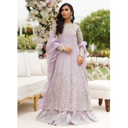 Languid Lavender Flora Overlay Gown