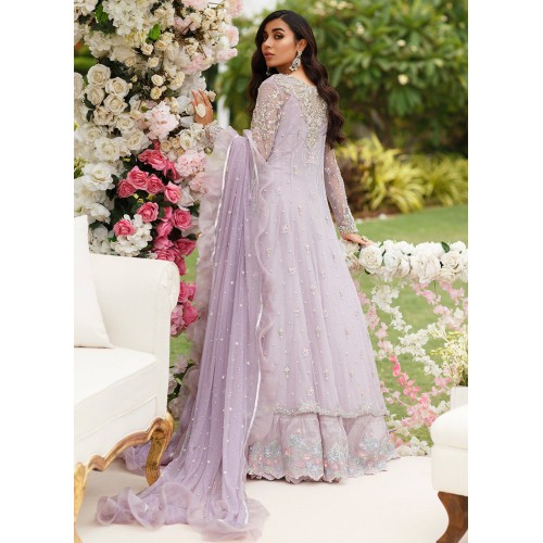 Languid Lavender Flora Overlay Gown