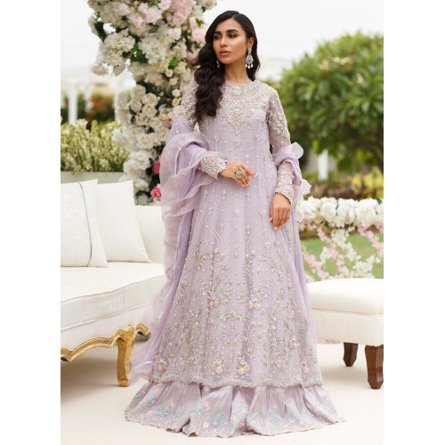 Languid Lavender Flora Overlay Gown