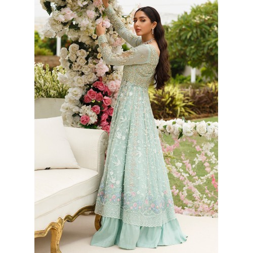 Sea Foam Flora Overlay Gown