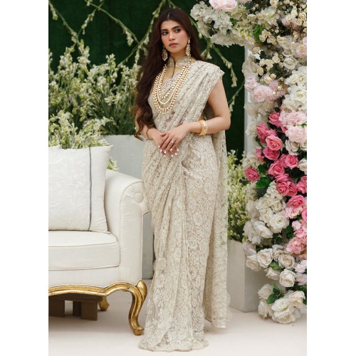 Off White Flora Saree
