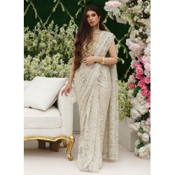 Off White Flora Saree