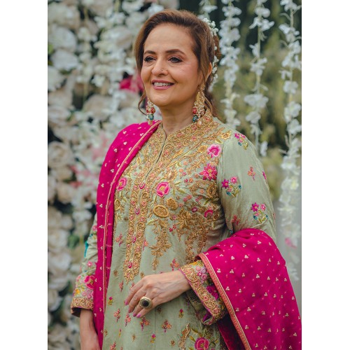 Light Sage Green Flora Mother of the Bride Groom Dress