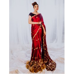 Penn Red Coco Saree