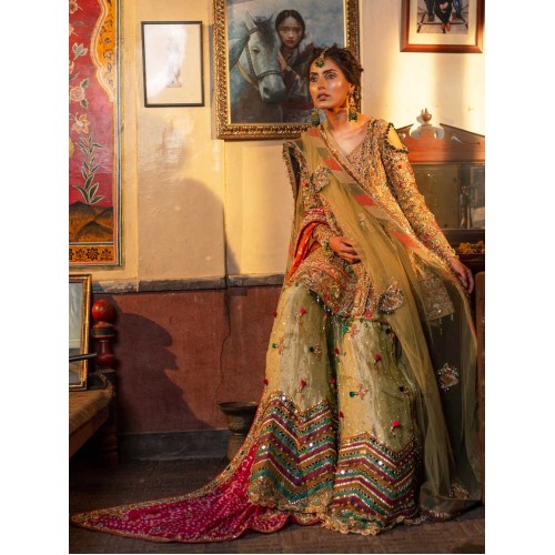 Olive Green Coco Gharara