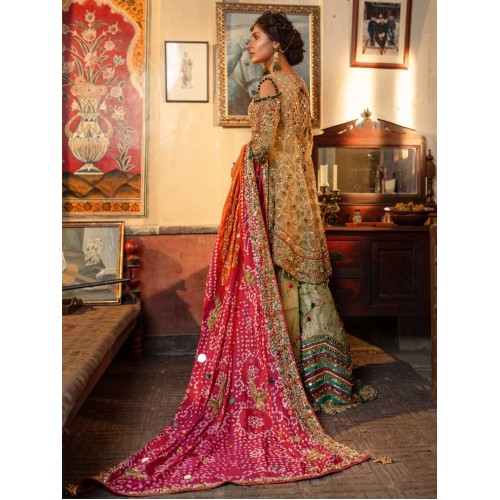 Olive Green Coco Gharara