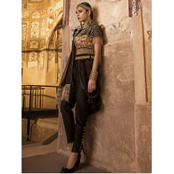 Black Coco Saree Pants