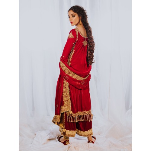 Fire Engine Red Coco Party Wear