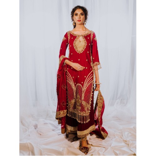 Fire Engine Red Coco Party Wear