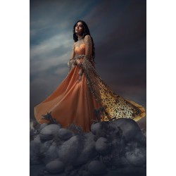 Coral Zenobia Gown
