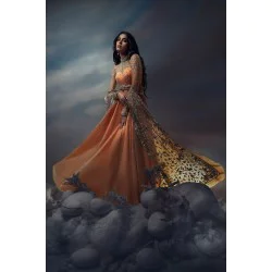 Coral Zenobia Gown