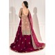Buff and Tyrian Purple Peony Lehenga