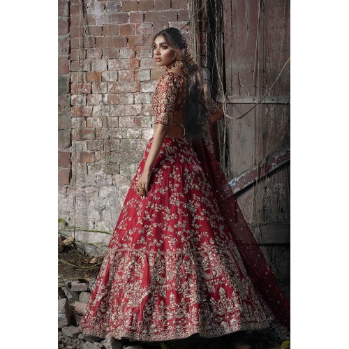 NCS Red Peony Bridal Lehenga
