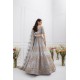 French Grey Peony Lehenga Choli