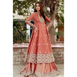 Vivid Tangerine Peony Pishwas