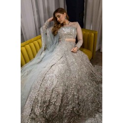 Slate Gray Peony Lehenga