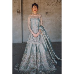 Cadet Grey Peony Sharara