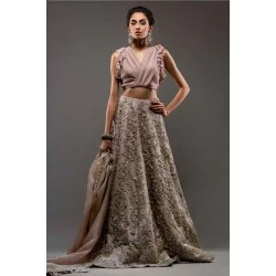 Pale Dogwood Peony Lehenga