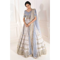 Cool Grey Peony Lehenga