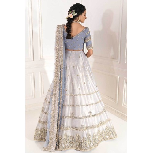 Cool Grey Peony Lehenga