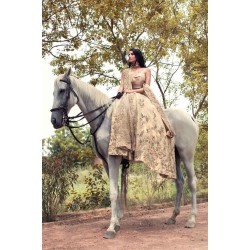 Desert Sand Peony Lehenga