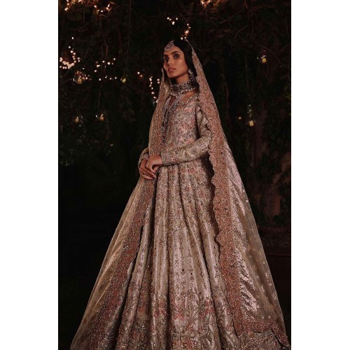 Champagne Peony Pishwas Lehenga