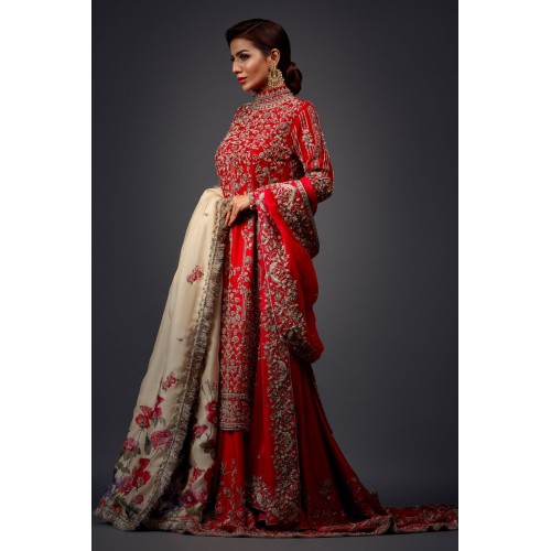 Boston University Red Peony Lehenga