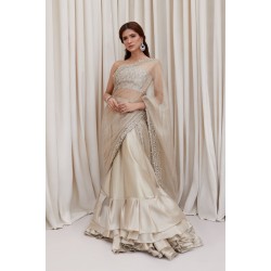 Beige Peony Lehenga
