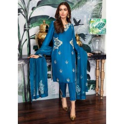 French Blue Azalea Trousers Suit