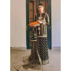 Gray Asparagus Marsh Palazzo Suit