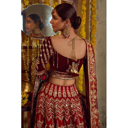 Dark Carnelian Monarch Lehenga